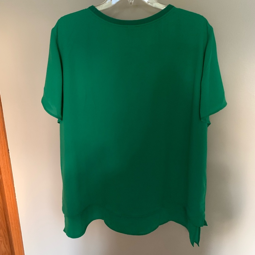 New Hilary Radley Women’s Vibrant Green Short Sleeve Blouse. Size XL - Picture 4 of 5